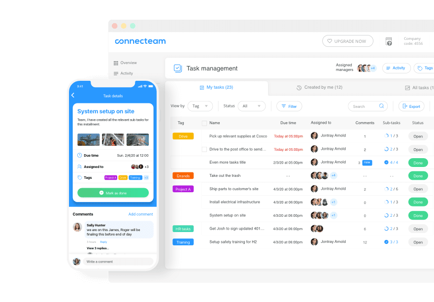 Connecteam - remote team management software