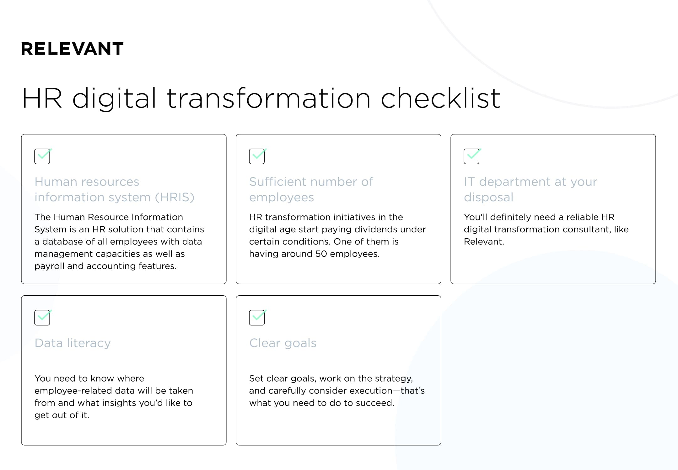 HR digital transformation checklist